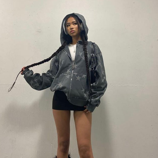 THE STAR PRINT ZIP UP