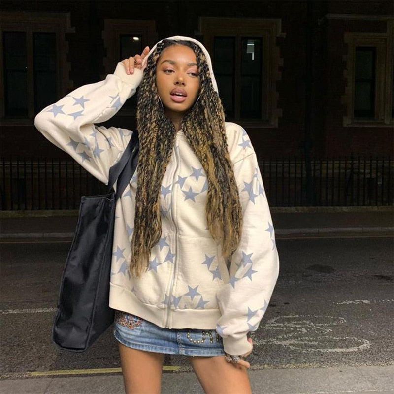 THE STAR PRINT ZIP UP
