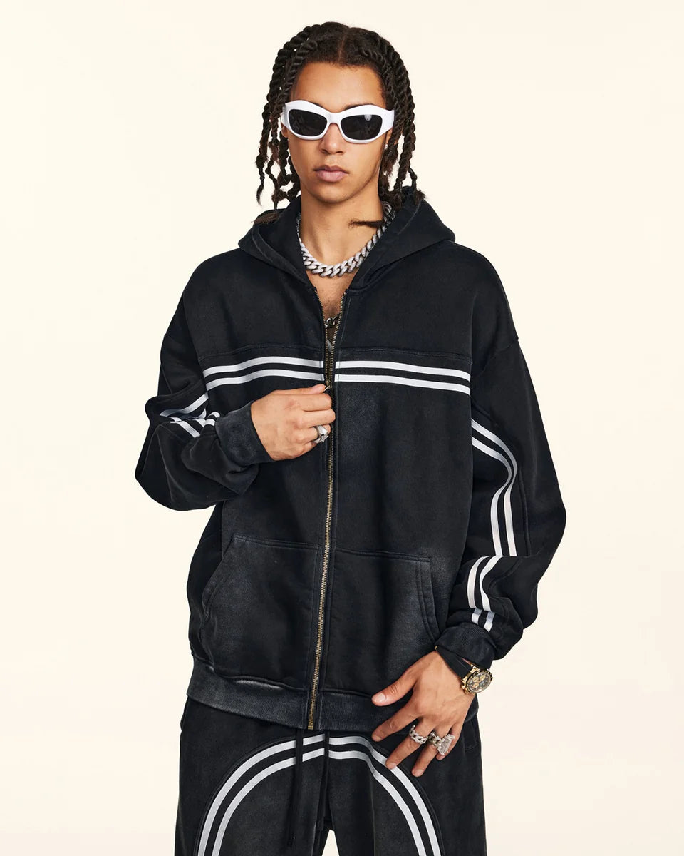 THE FADED STRIPE ZIP UP