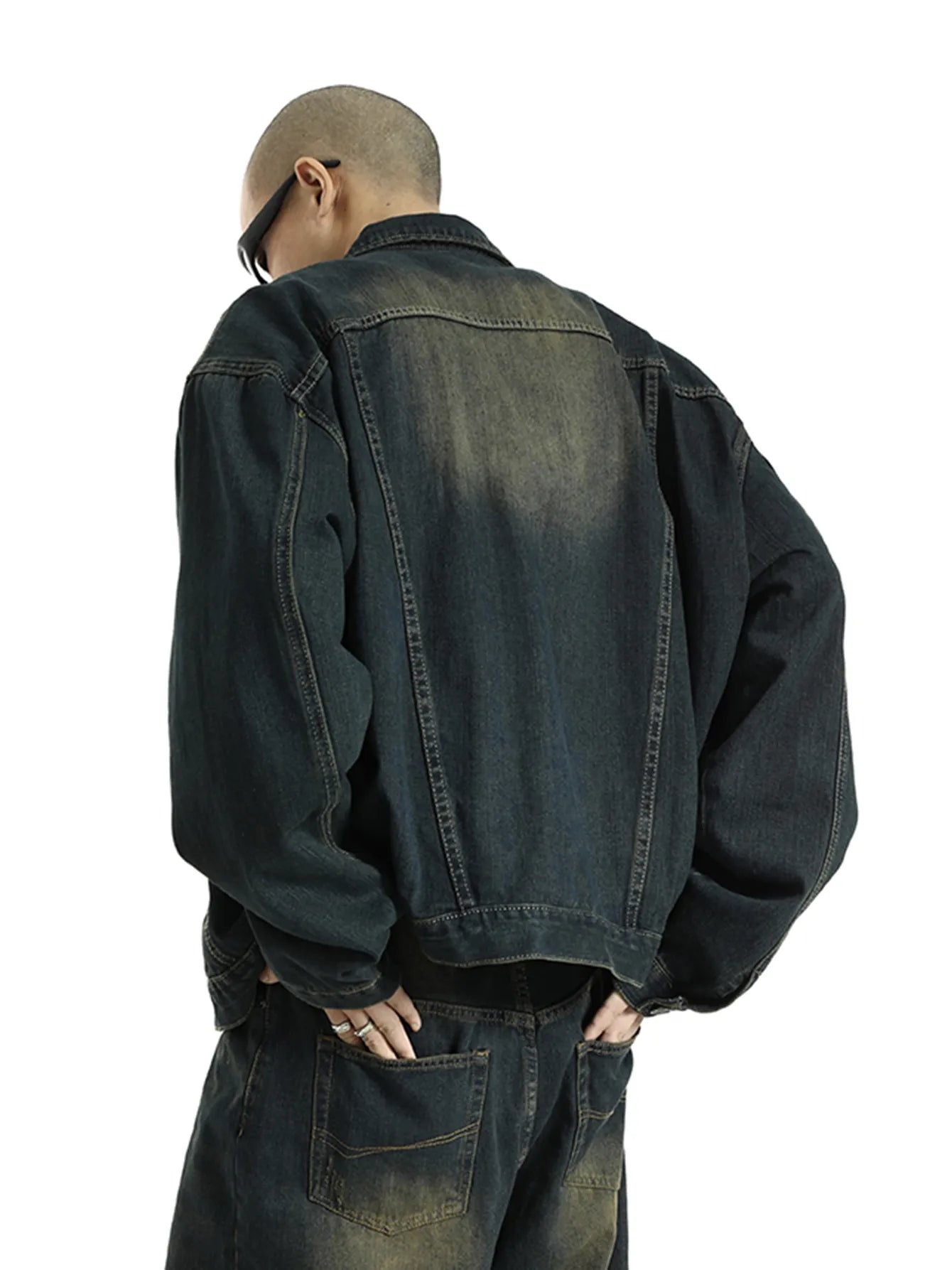 Faded jean jacket online
