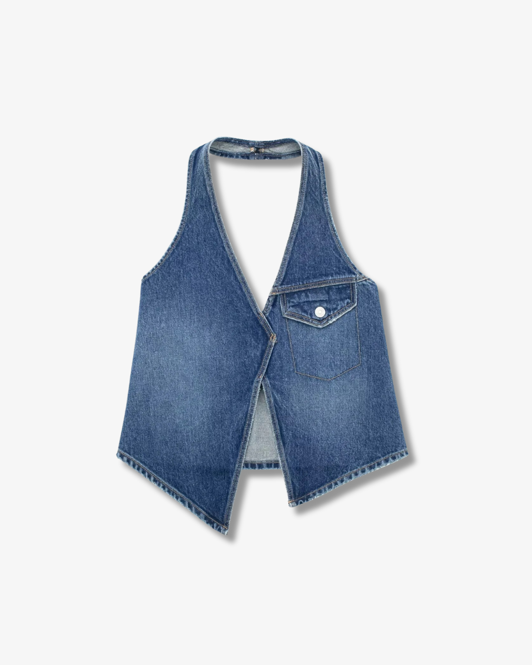 THE DENIM HALTER TANK