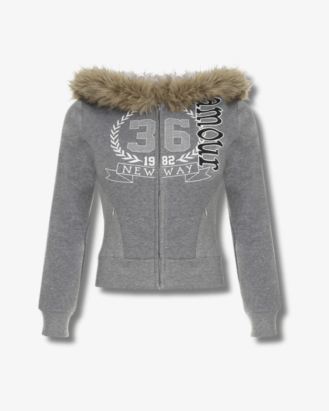 THE FUR HOOD ZIP UP
