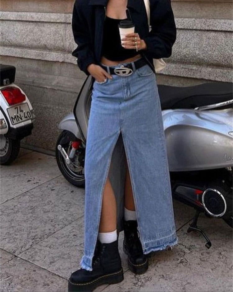 THE DENIM MIDI SKIRT