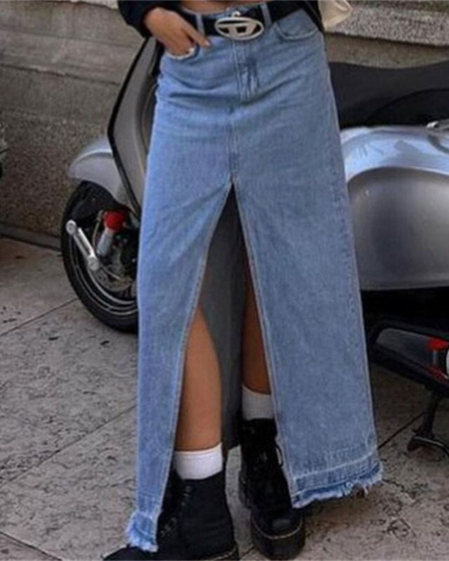 THE DENIM MIDI SKIRT