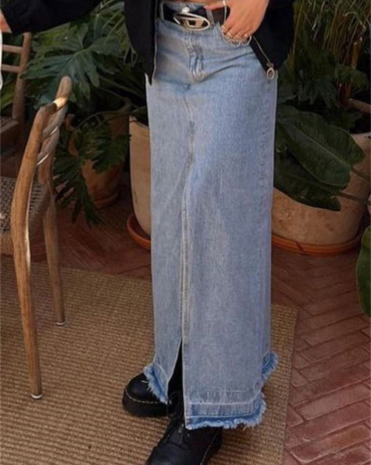 THE DENIM MIDI SKIRT